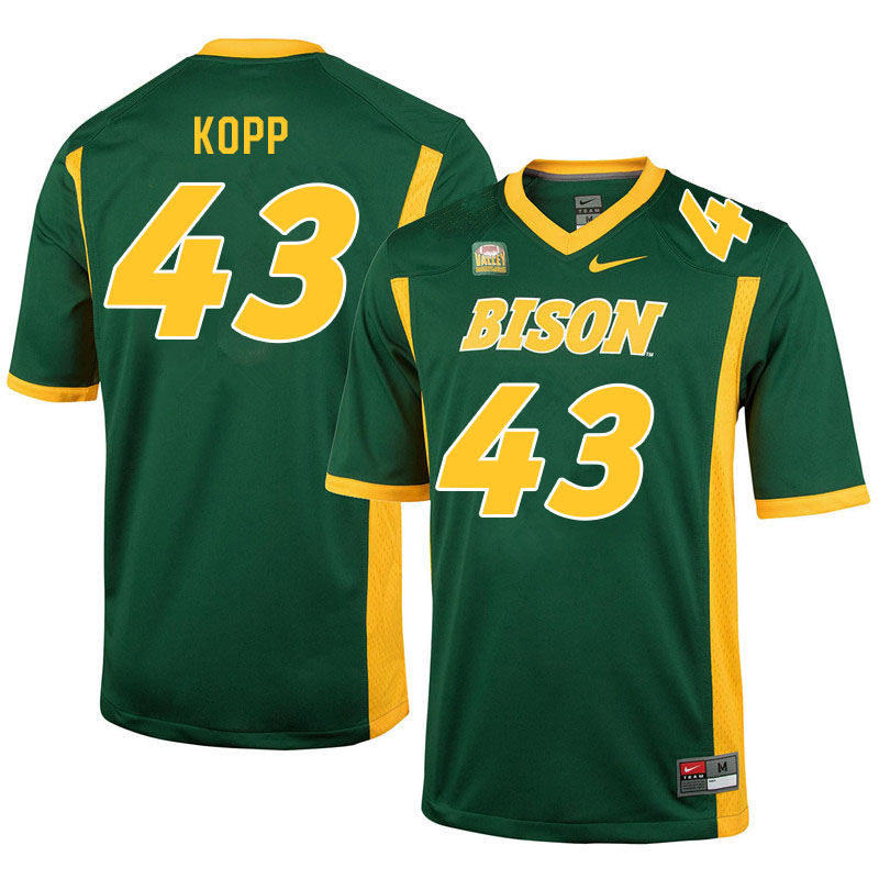 Men #43 Logan Kopp North Dakota State Bison College Football Jerseys Sale-Green - Click Image to Close
